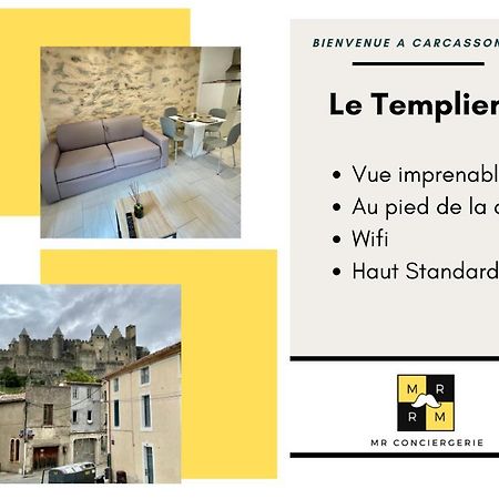Le Templier Vue Cite Pied Cite Medievale Neuf Carcasona Exterior foto